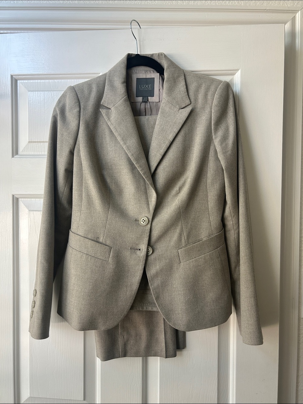Luxe Women's Taupe soft Tailored Blazer Suit Jacket